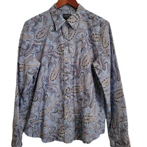 Chaps classics paisley long sleeve  button down collared shirt size XL men's